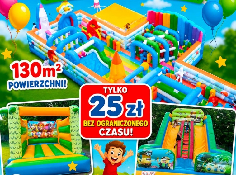 Dmuchańce w Międzyzdrojach – 130 m² zabawy bez ograniczeń czasowych 